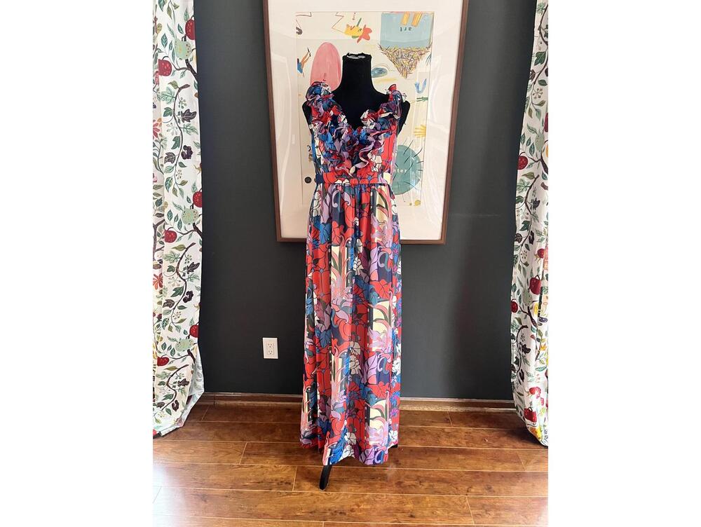 Tuckernuck Multicolor Floral Maxi Dress - Red, Blue, Pink